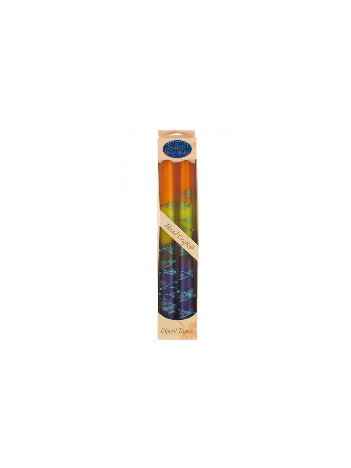 Pair of Galilee Handcrafted Decorative Taper Cand... | Sabbath Candles