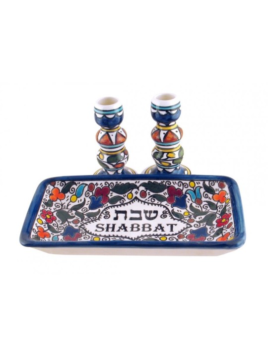 Bougeoirs de Shabbat de conception arménienne avec... | Chandeliers traditionnels