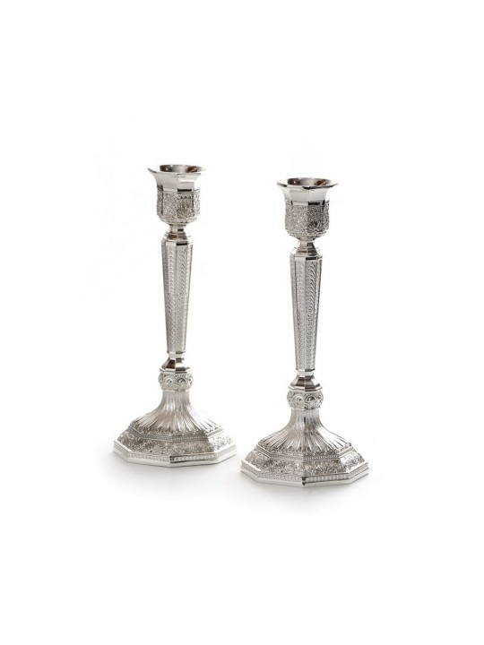 Filigree Decorative Silver Plated Shabbat Candlesti... | Gifts for Her