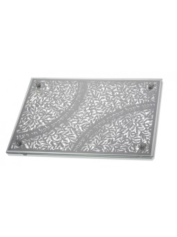 Dorit Judaica Tempered Glass ChallahCandlestick Tr... | Challah Boards