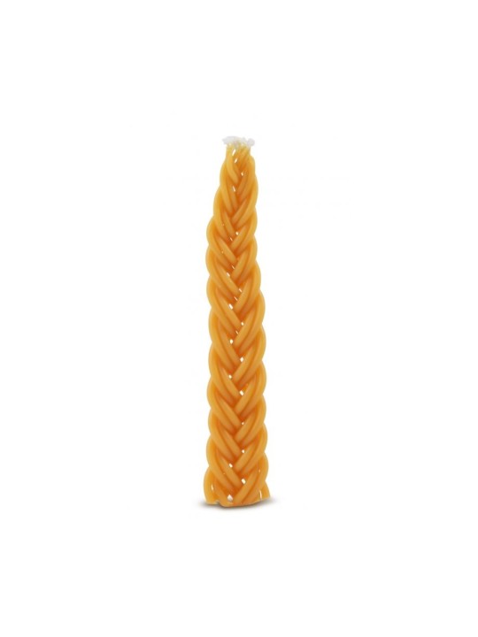 Bougie Havdalah tressée en cire d'abeille plate fabriquée à la main... | Bougies de la Havdala
