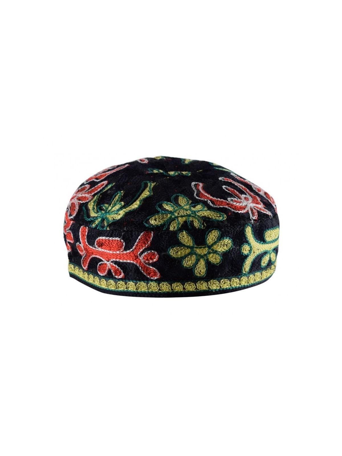 Kippa brodée à la main bucharienne noire | Meilleures ventes