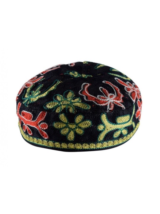 Kippa brodée à la main bucharienne noire | Meilleures ventes