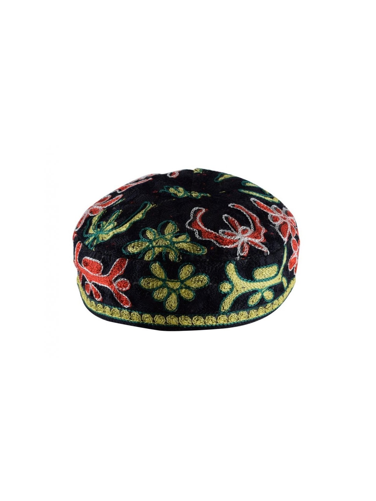 Kippa brodée à la main bucharienne noire | Meilleures ventes