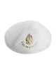 Daim blanc comme Breslev Kippah avec broderie My... | Kippa en daim