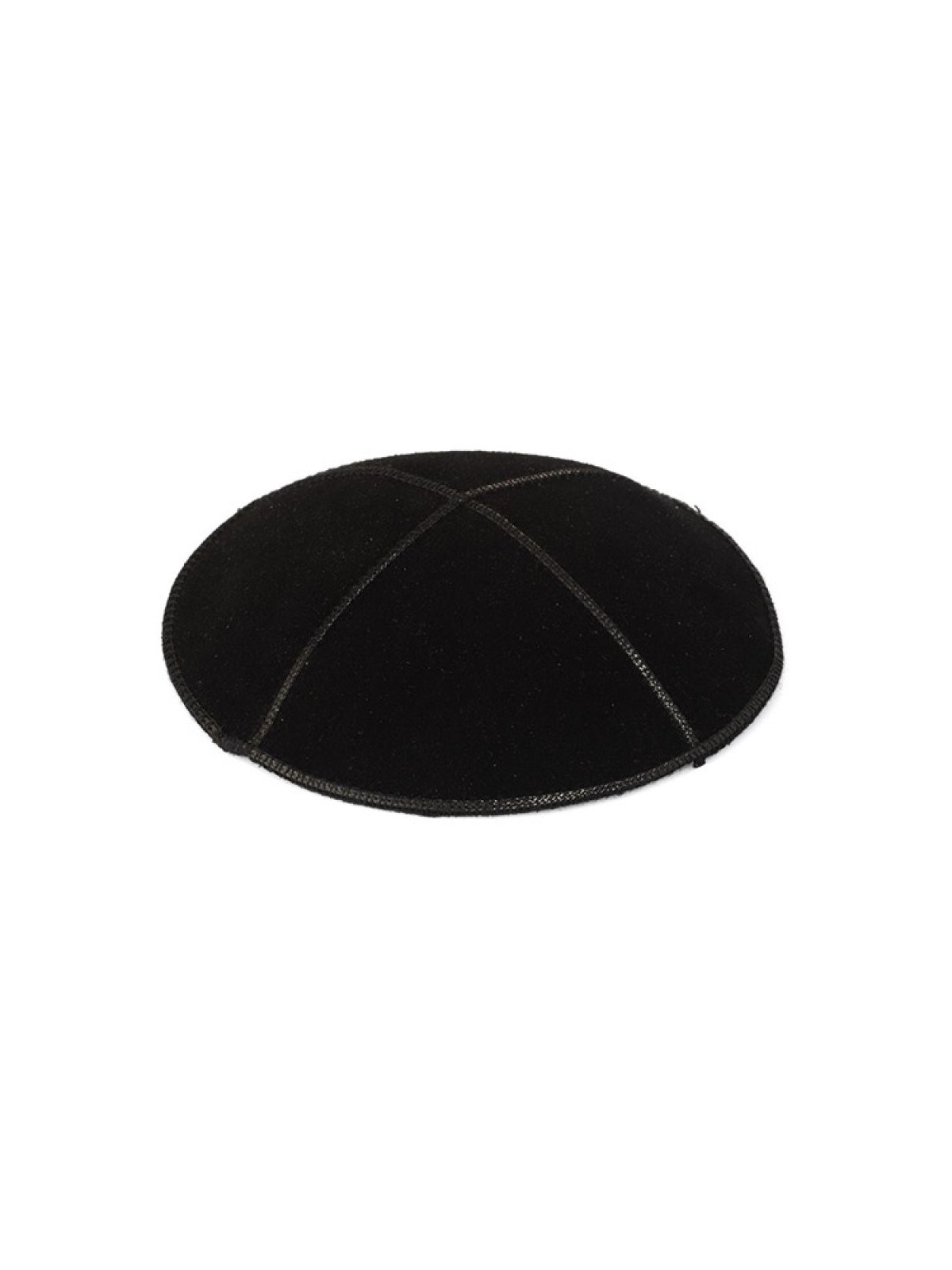 Kippa en daim noir avec garniture noire | Kippa en daim