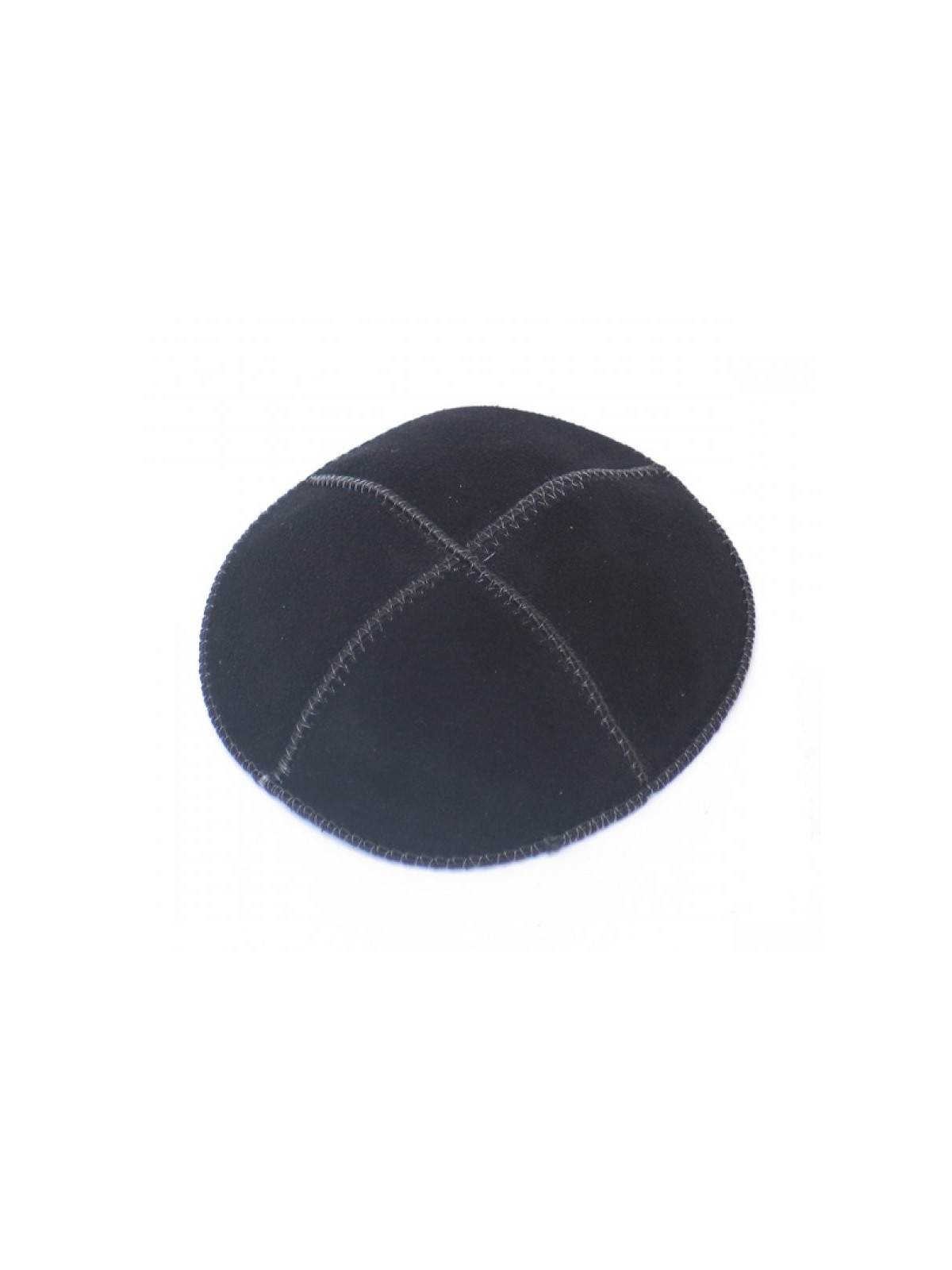 Kippa en daim noir à quatre panneaux kippa | Kippa en daim