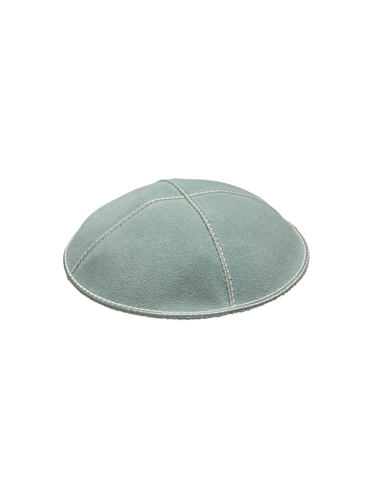 Kippa en daim bleu clair quatre panneaux | Kippa en daim