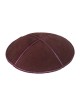 Kippa en daim violet aubergine avec quatre panneaux | Kippa en daim