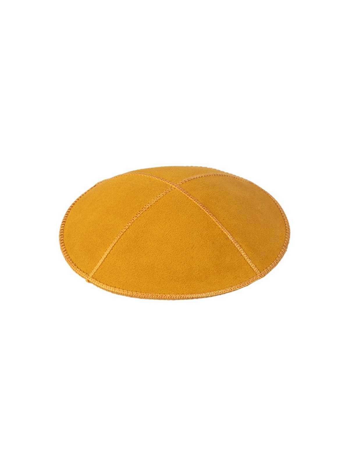 Kippa en daim couleur moutarde quatre panneaux | Kippa en daim