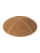 Kippa en daim marron clair en quatre panneaux | Kippa en daim