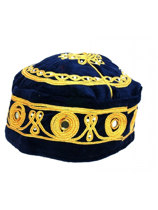 Pack of 3 Velvet and Gold Bucharian Kippah Assorte... | Buchari Kippah