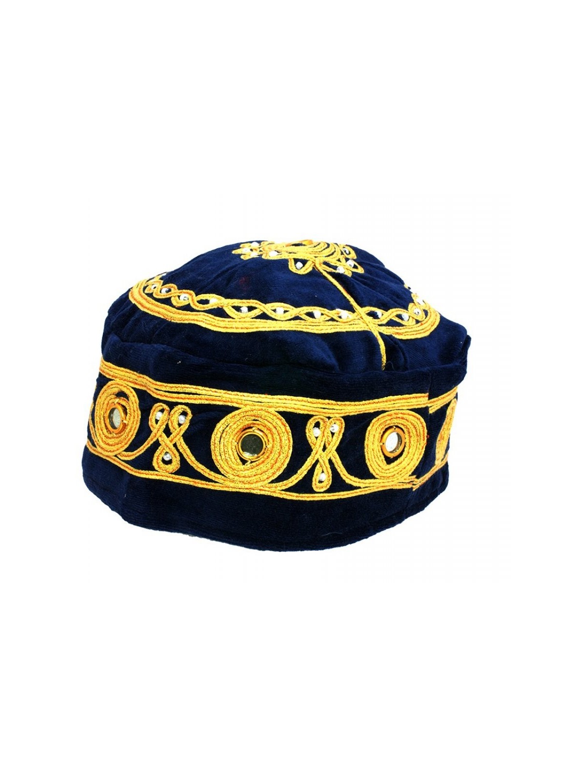 Pack de 3 Kippah Bucharian en velours et or assortis... | Kippa Buchari