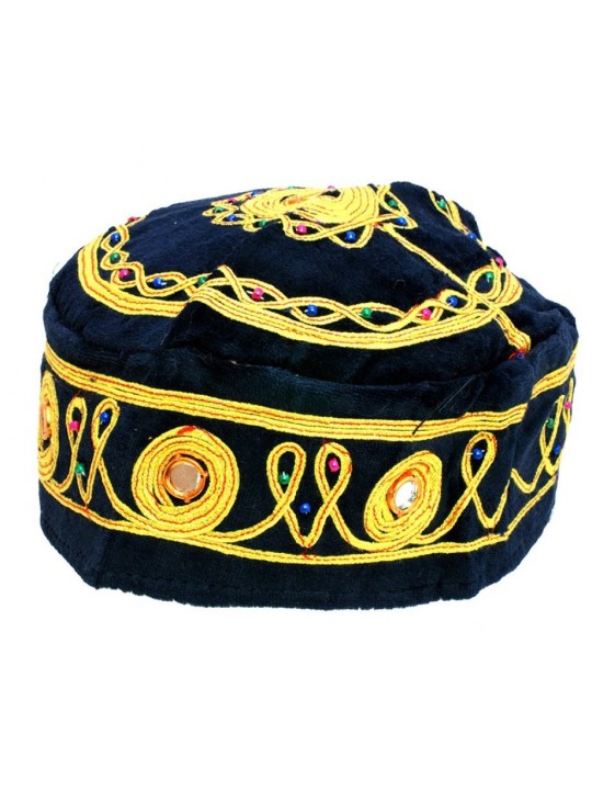 Pack de 3 Kippah Bucharian en velours et or assortis... | Kippa Buchari