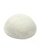 Kippa tricotée blanche au crochet avec design de bordure | Kippa tricotée