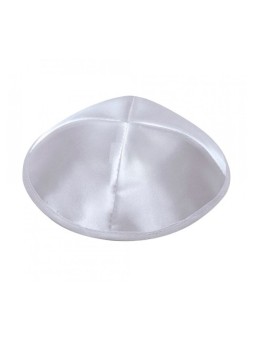 Kippa en satin argenté clair | Kippa en satin