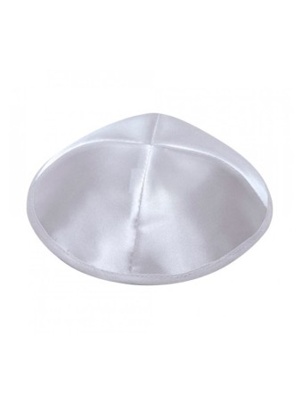 Kippa en satin argenté clair | Kippa en satin