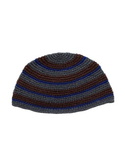 Frik Kippah %96 Tissage épais au crochet de gris brun et... | Frik Kippa