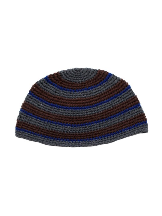 Frik Kippah %96 Tissage épais au crochet de gris brun et... | Frik Kippa