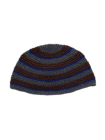 Frik Kippah %96 Tissage épais au crochet de gris brun et... | Frik Kippa