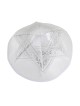 Kippa en satin blanc avec étoile de David en ruban argenté... | Kippa en satin