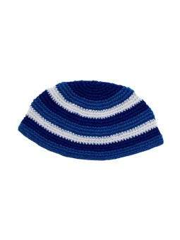Frik Kippah %96 Thick Crocheted Weave of White and Sh... | Frik Kippah
