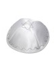 Kippa en térylène blanc avec étoile de David | Kippa en satin