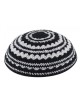 Kippa tricotée à rayures noires et blanches | Kippa tricotée