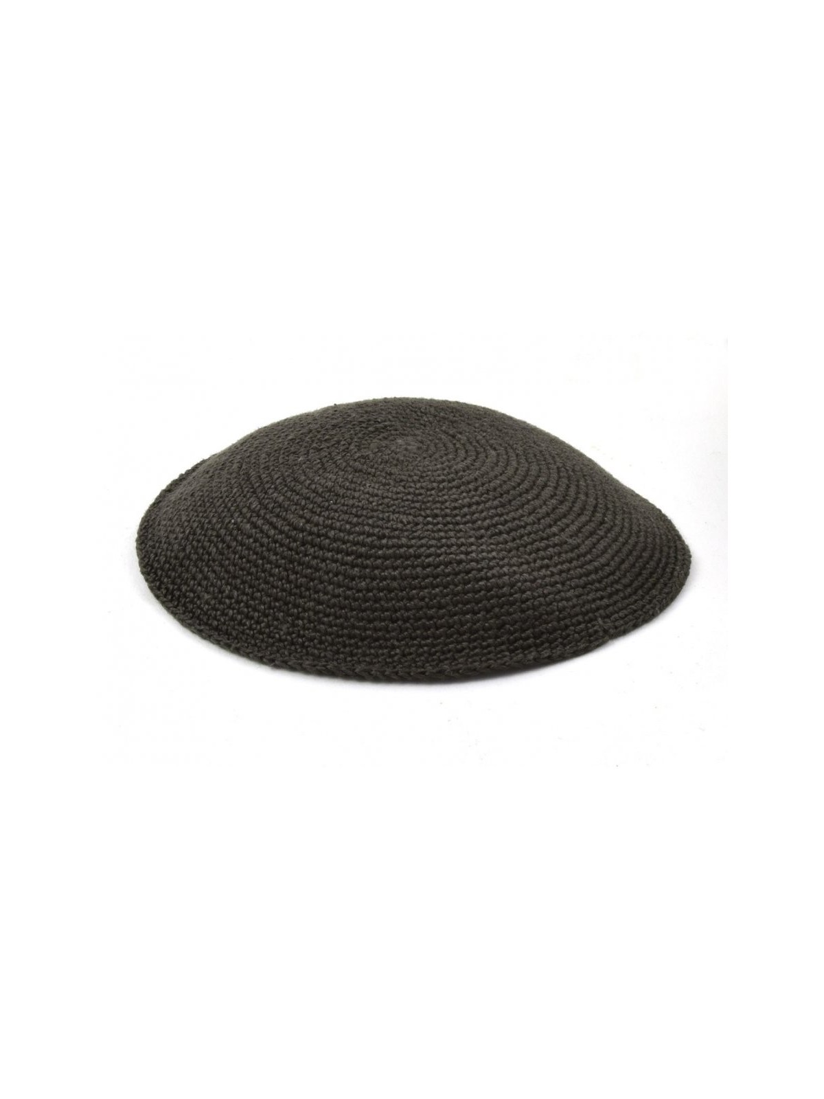 Kippa en coton tricoté à la main de couleur bois foncé Premium... | Kippa tricotée