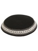 Kippa tricotée noire avec bordure marron et blanche... | Kippa tricotée
