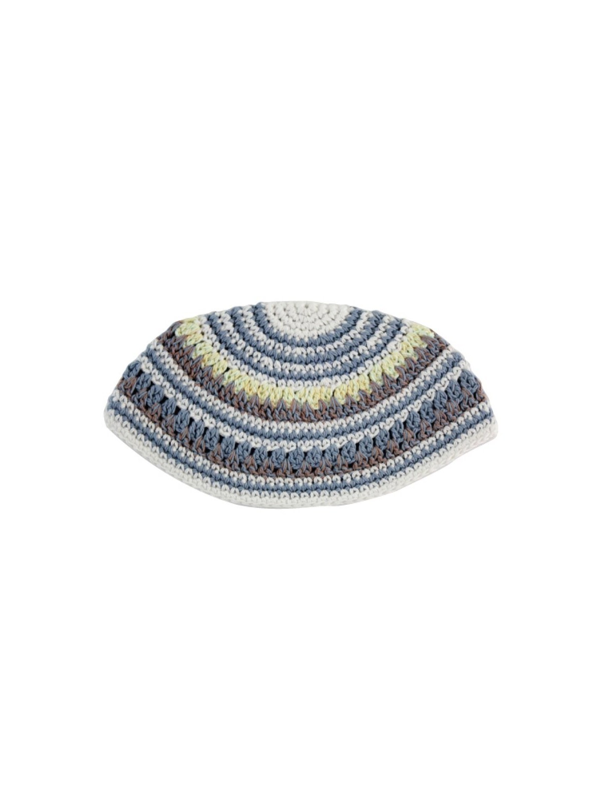 Frik Kippah %96 Tissage épais au crochet de G blanc bleu... | Frik Kippa