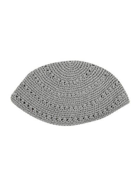 Frik Kippah Yarmulke tricoté gris avec trous | Frik Kippa
