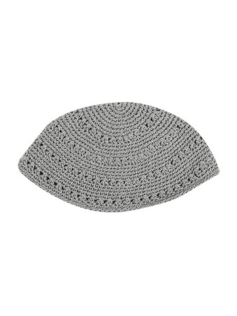 Frik Kippah Yarmulke tricoté gris avec trous | Frik Kippa