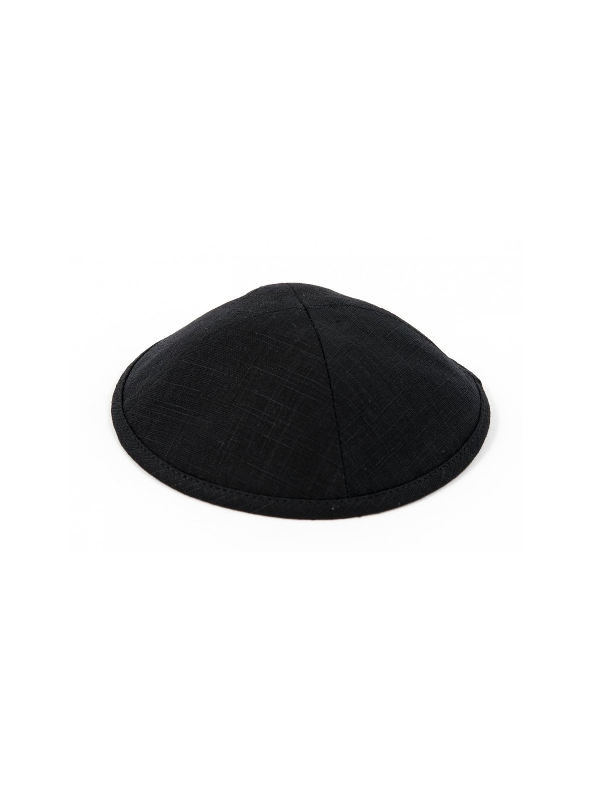 Kippa en lin gris noir avec motif à carreaux clairs... | Kippa en tissu