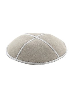 Kippa en daim blanc cassé | Kippa en daim