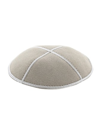 Kippa en daim blanc cassé | Kippa en daim