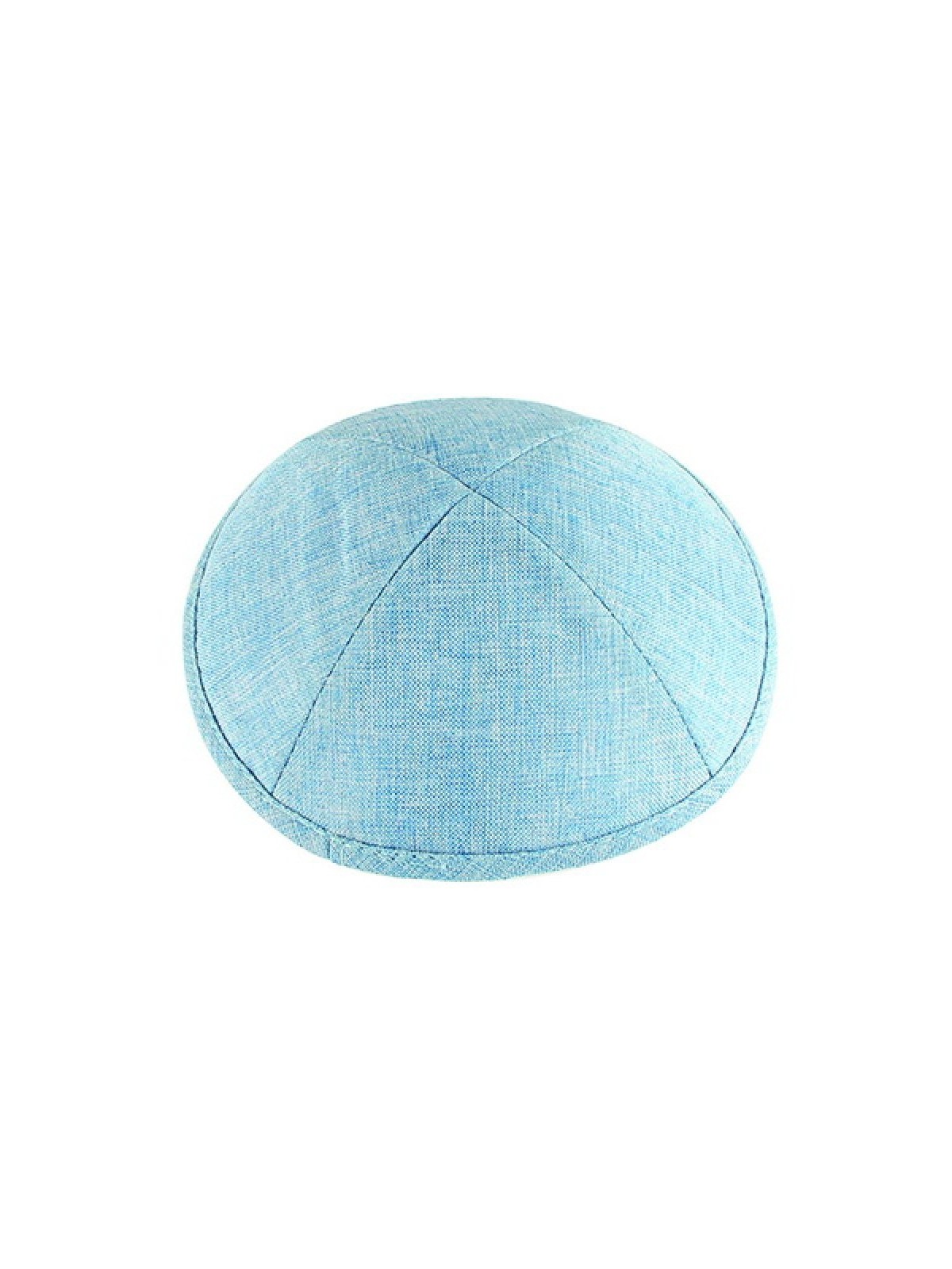 Light Blue Linen Kippah Crosshatch Stitch | Linen Kippah