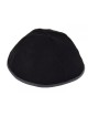 Kippa en velours noir de qualité supérieure, 4 panneaux avec bordure | Kippa en velours
