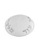 Kippa tricotée blanche avec broderie argentée Ein Od... | Kippa tricotée