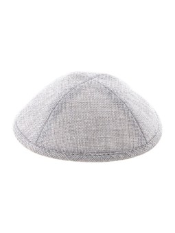 Kippa en lin gris clair Yarmulke Pin Spot Design | Kippa en lin
