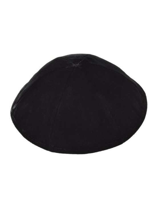 Kippa en velours noir de style plat de qualité supérieure, 6 panneaux avec... | Kippa en velours