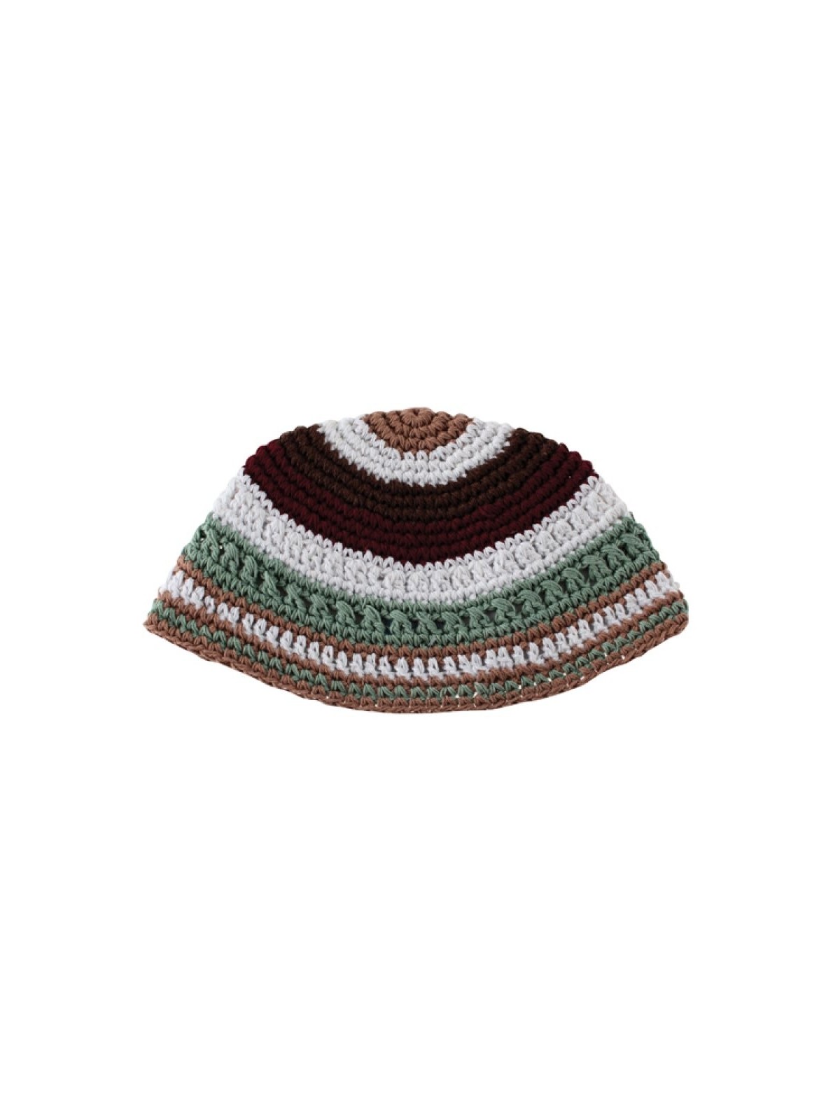 Frik Kippah %96 Rayures horizontales blanches grises et marron | Frik Kippa