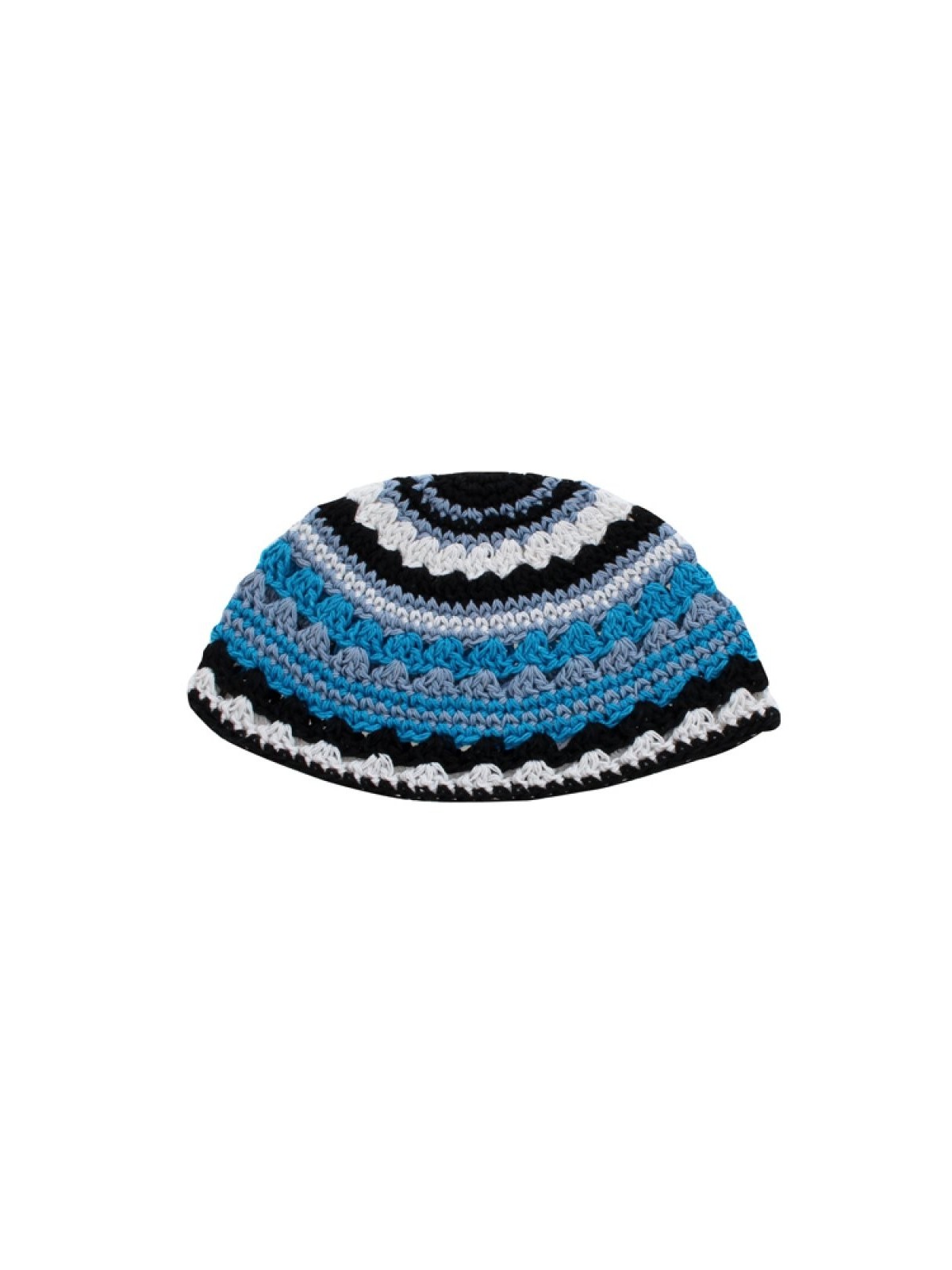 Frik Kippah avec des rayures en noir blanc et des nuances de... | Frik Kippa