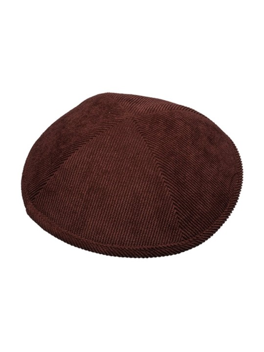 Kippa en velours côtelé marron | Kippa en tissu