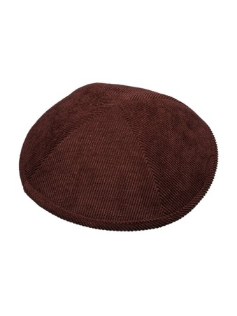 Kippa en velours côtelé marron | Kippa en tissu