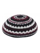 Kippa tricotée à rayures noires, blanches et marron... | Kippa tricotée