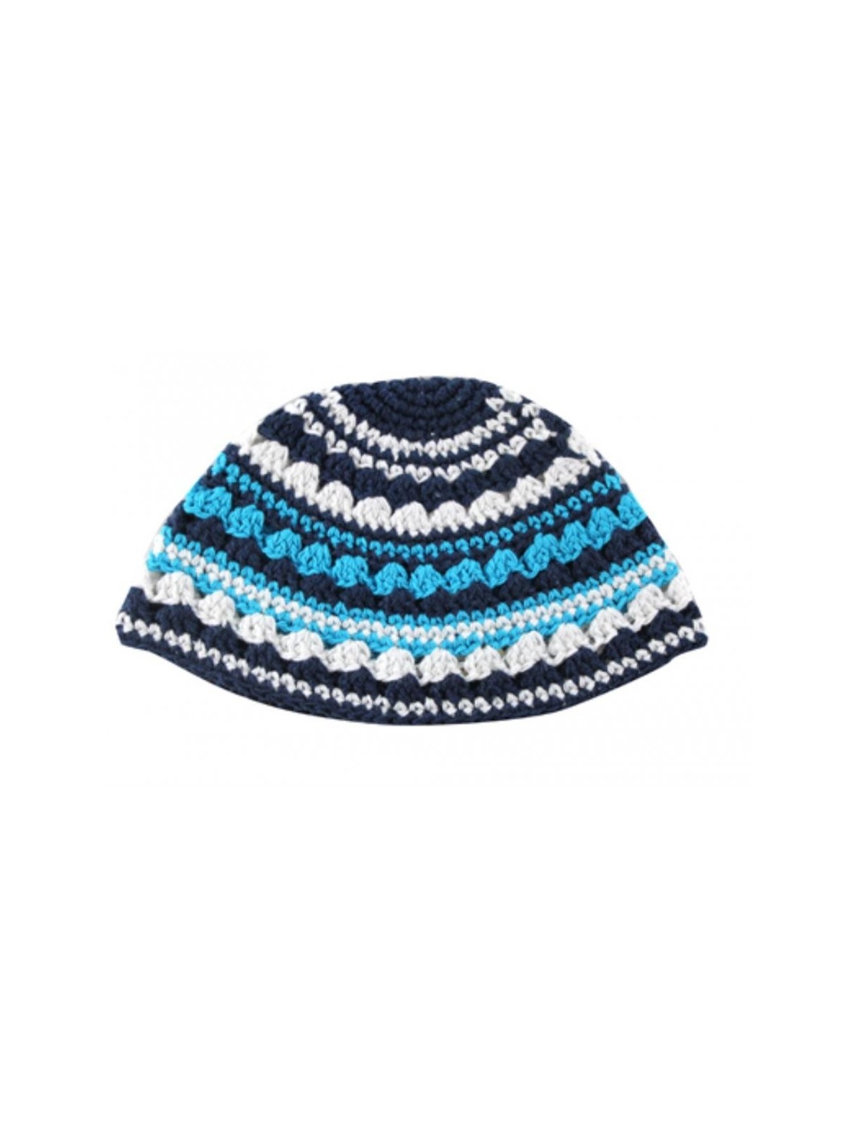 Frik Kippah avec rayures bleu clair, gris et noir | Frik Kippa