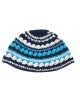 Frik Kippah avec rayures bleu clair, gris et noir | Frik Kippa