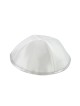 Kippa en satin blanc avec bordure argentée | Kippa en satin