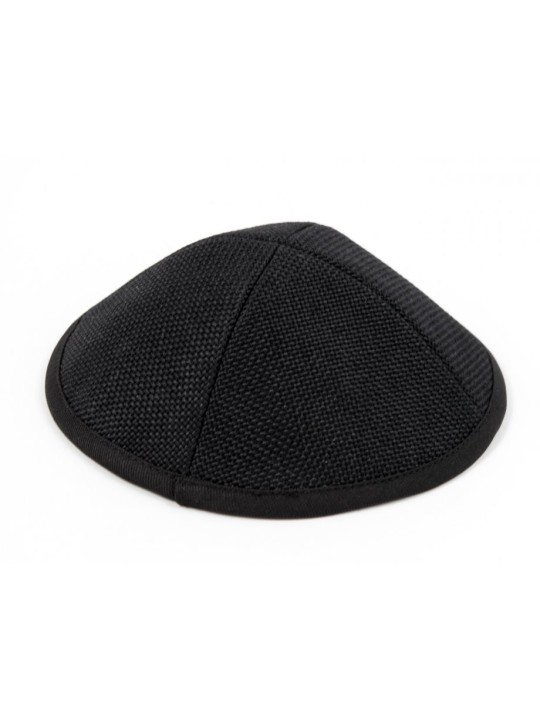 Black Gray Fabric Kippah with Textured Design Hidden... | Cloth Kippah